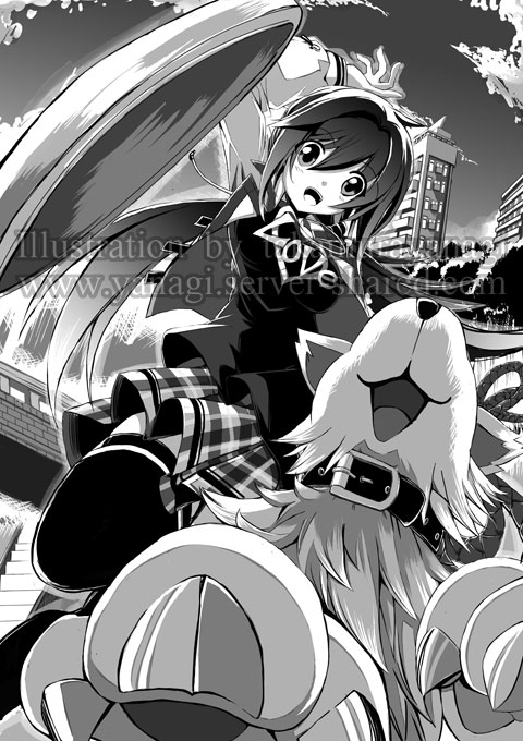 愛犬とドッグランで遊ぶイラスト