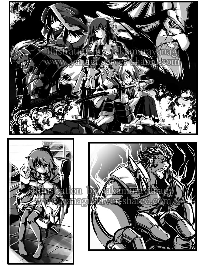 モノクロイラストまとめ戦闘シーン