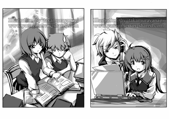 モノクロイラストまとめ学生生活