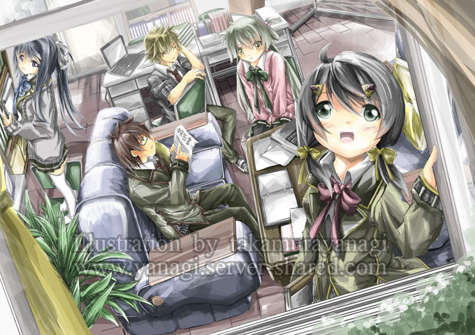 生徒会の学校生活イラスト