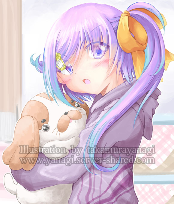 ぬいぐるみを抱く女の子イラスト