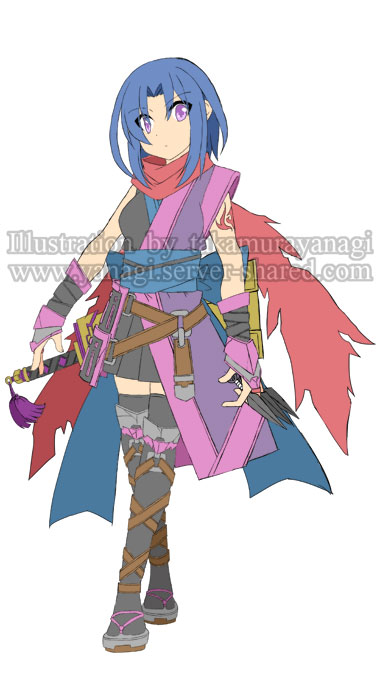 クールな女忍者キャラデザイン